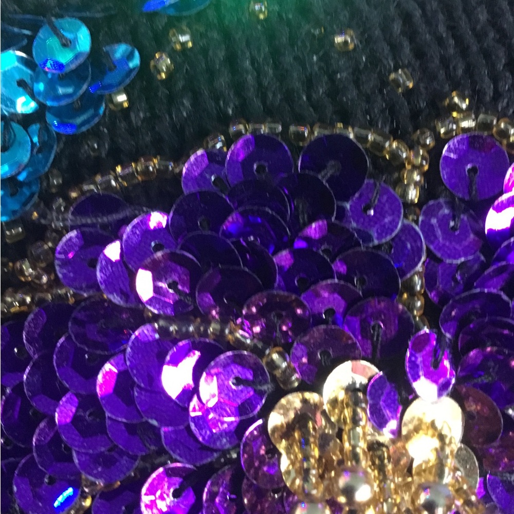 🌸 See New Listing 🌺  Sequin Sweater Vintage  Holiday Bead Oversize S  Small - Picture 8 of 14